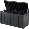 Decksplore 80 Gallon Outdoor Storage Box Waterproof Lockable Resin Deck Box Large, Patio Storage Bin for Pool Accessories Cushion Furniture, Garden Tools, UV-Resistant Outside Delivery Black