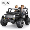 FUNTOK 24V Ride On Truck for Big Kids, 2 Seater Electric Car w/Remote Control, 4WD/2WD Switchable, 4x200W Motor, Truck Bed Storage, LED Headlights, Music Player, Bluetooth, Gifts for Boys Girls