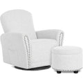 Evolur Vienna Swivel Glider with Ottoman, FSC Certified, Greenguard Gold and JPMA Certified Glider Rocking Chair, 360° Swivel Motion, Ergonomic Design Nursery Glider, Fog Gray