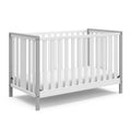 Storkcraft Modern Pacific 4-in-1 Convertible Crib (White with Pebble Gray) – GREENGUARD Gold Certified, Converts from Baby Crib to Toddler Bed and Full-Size Bed, Adjustable Mattress Support Base