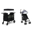 Delta Children Jeep Aries 2-Seater Stroller Wagon and 365 Plus Lightweight Stroller Bundle