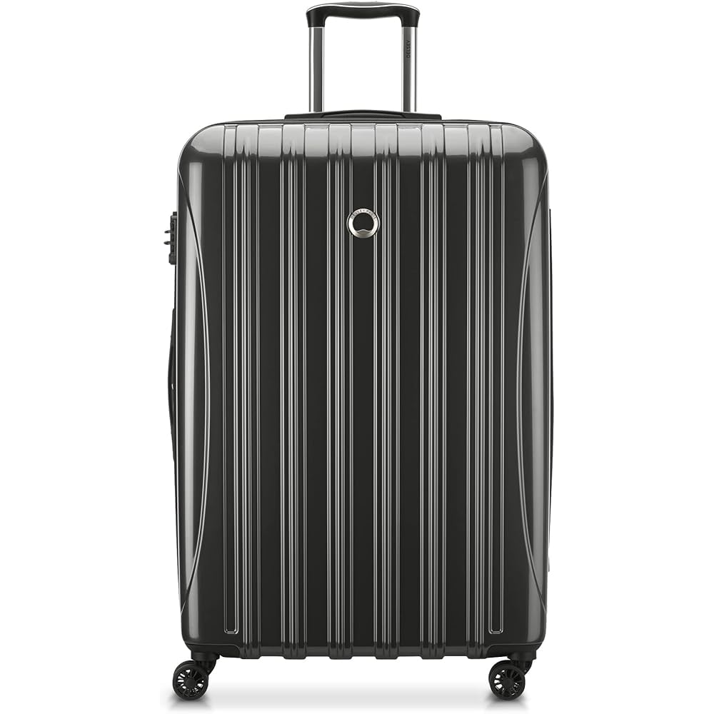 | DELSEY PARIS Helium Aero Hardside Expandable Luggage with Spinner Wheels, Brushed Charcoal, Checked-Large 28 Inch | Suitcases