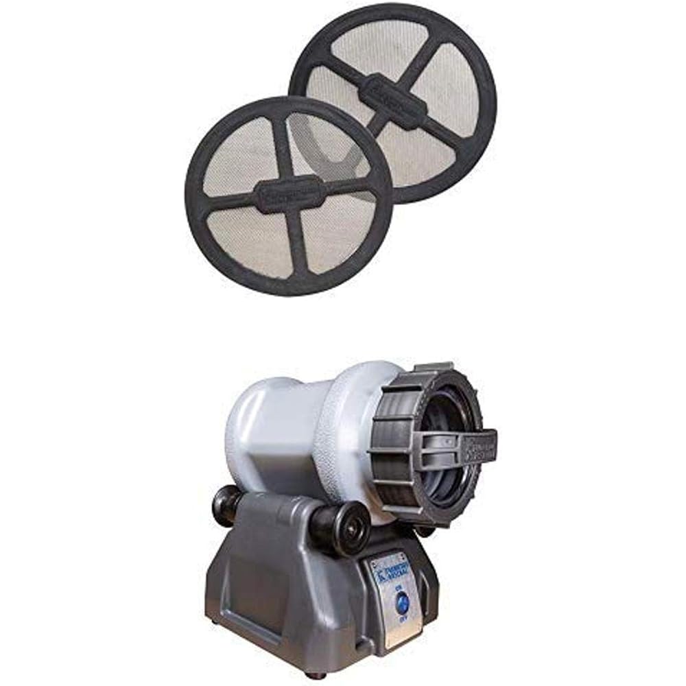 Frankford Arsenal Rotary Tumbler Straining Caps Platinum Series Rotary Tumbler Lite with Clear Viewing Window and Leakproof Seal for Cleaning and Polishing During Reloading