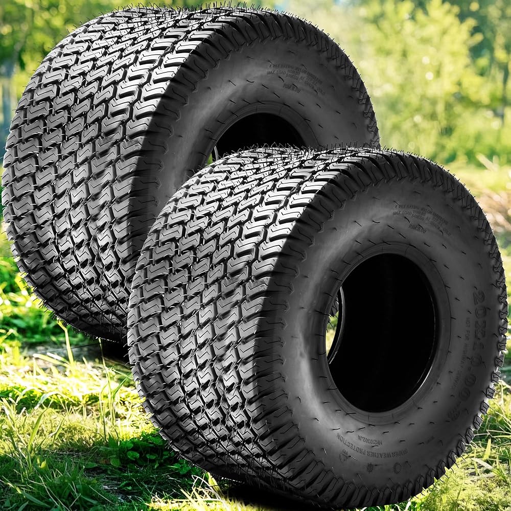 YINTATECH 20x8-8 Lawn Mower Tires, 20x8-8 Tractor Turf Tires, 20x8x8 NHS Tires, 4PR/Ply Tubeless(Set of 2)