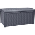 Keter Borneo Outdoor Plastic Storage Box Garden Furniture, 129.5 x 70 x 62.5 cm Anthracite