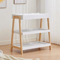 GarveeLife Baby Changing Table, Diaper Changing Table with Changing Pad, Portable Baby Diaper Changing Station with 2 Tier Storage Shelves for Newborn Baby and Infant, White