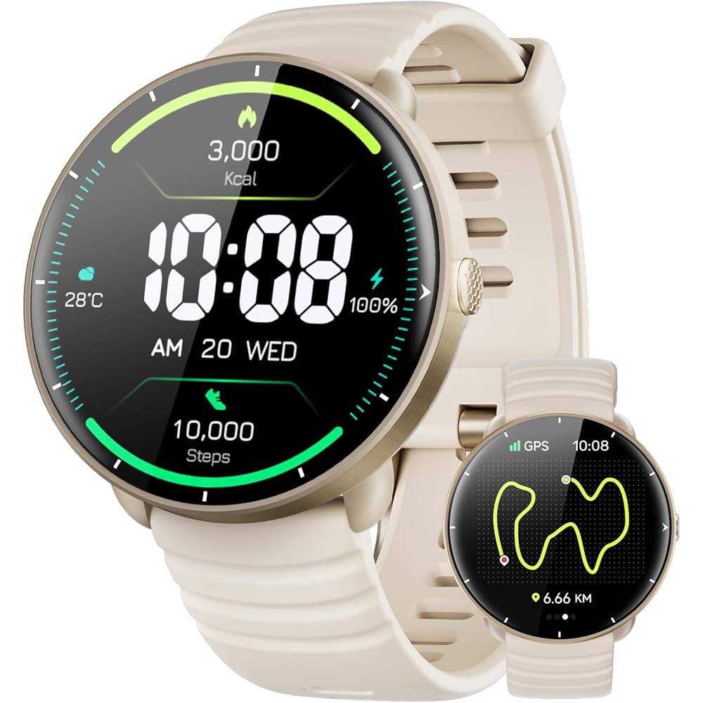 Parsonver Swimming Smart Watch, 5ATM Waterproof for Pool &amp; Open Water, Built-in GPS &amp; Compass, AMOLED Fitness Tracker with 100+ Sports Modes, Heart Rate &amp; Sleep Monitor, AI Swim Analysis, French Grey