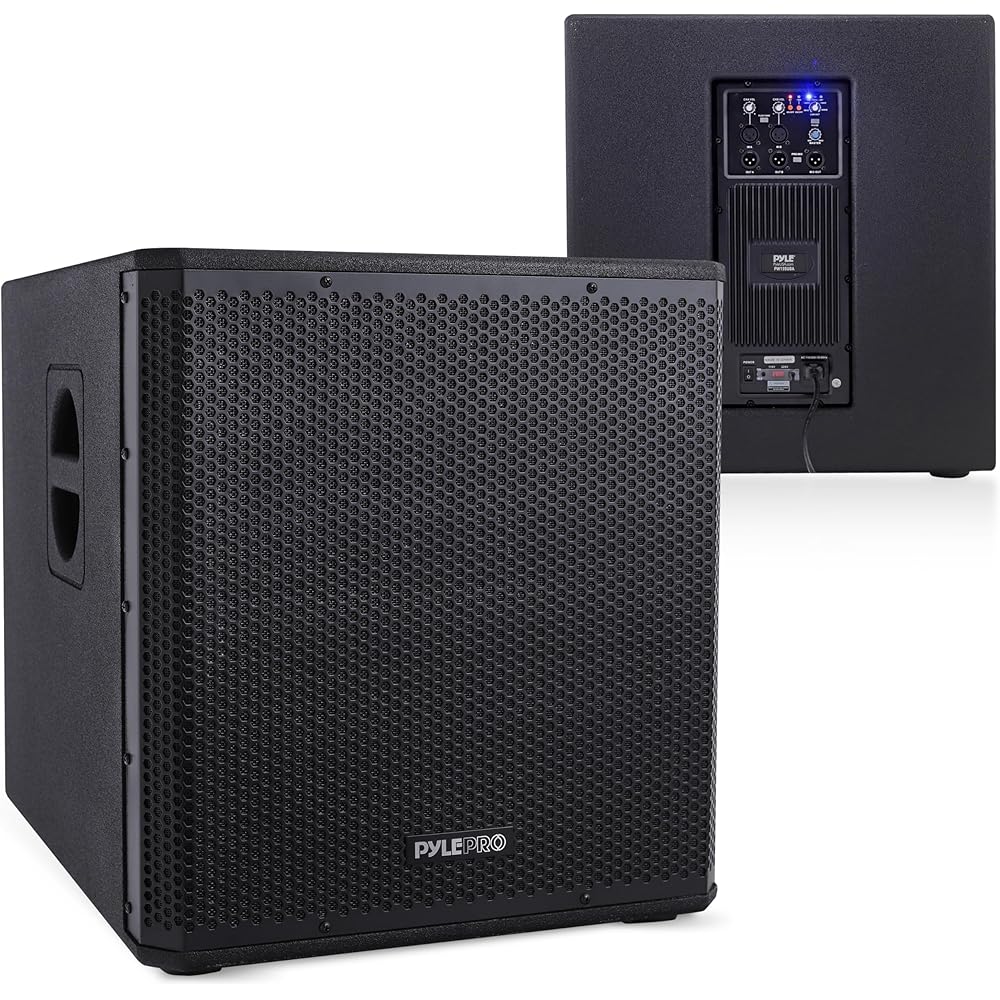 Pyle 3000 Watts Box Subwoofer Speaker Active Powered 18” inch Woofer, Loud Bass, with DSP Digital Signal Processor for Home Theater System, Pro DJ Sound, Pole Mount Socket and Carrying Handles