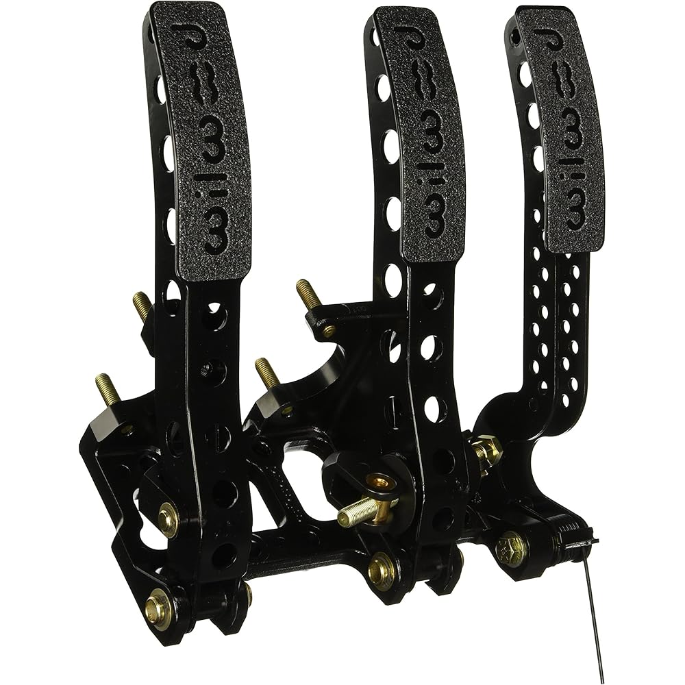 Wilwood Pedal Assembly, Gas/Brake/Clutch, 5.25 to 1 Ratio, Forward Floor Mount, Aluminum, Black Paint, Each