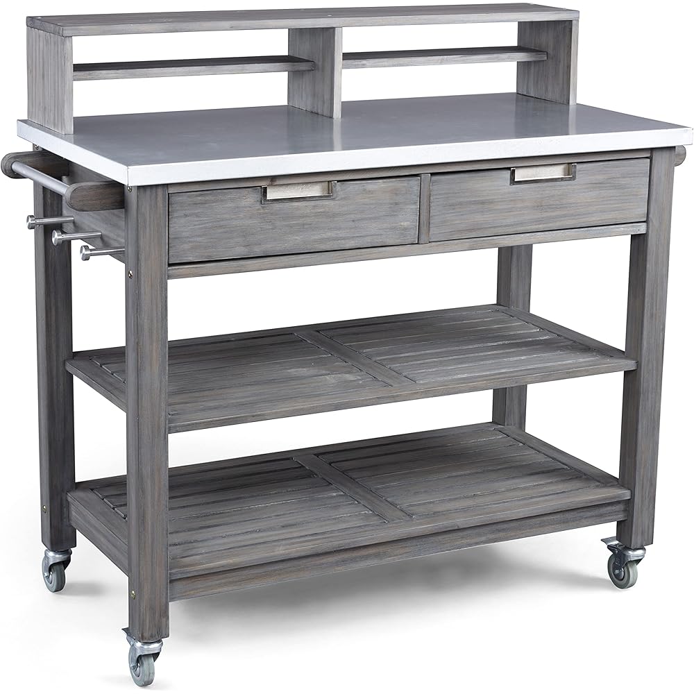 Homestyles Maho Gray Teak Potting Bench
