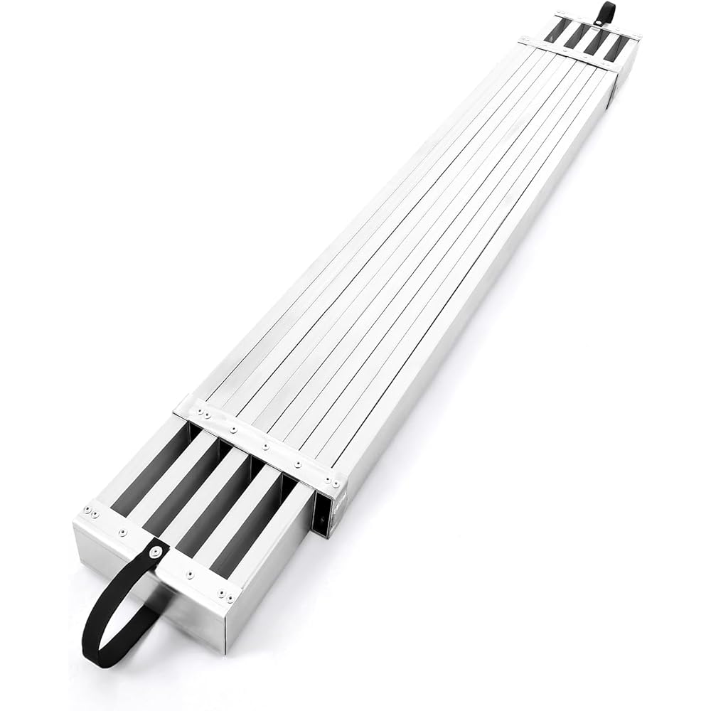 GarveeTech Telescoping Plank, Aluminum Work Plank,Aluminum Extension Plank 440lbs Capacity, Aluminum Scaffolding Plank with Skid-Proof Platform Scaffold Ladder Accessory(6-9FT)