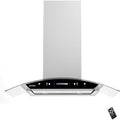 IKTCH Upgrated 30 inch Island Mount Range Hood, 900 CFM Ducted Range Hood with 4 Speed Fan, Stainless Steel&amp; Tempered Glass with Gesture Sensing&amp;Touch Control Making life Smarter IKIS01-30