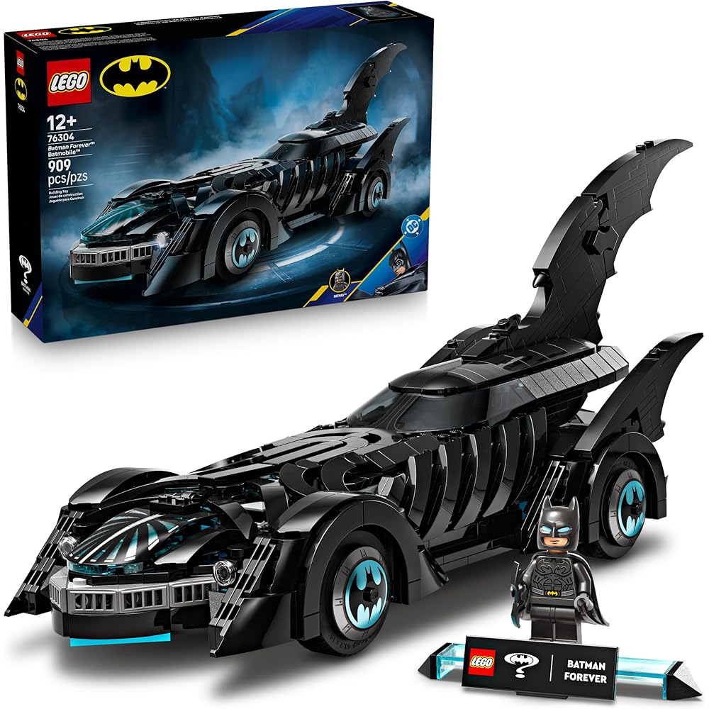LEGO DC BatmanBatman Forever Batmobile Kids Toy Building &amp; Learning Toy for Girls &amp; Boys, Ages 12+ Model Car with Minifigure Included Gift Idea for Birthdays 76304