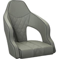 ERGOSEAT Deluxe Pro High Back Boat Seat Pontoon Captains Bucket Seat Boat Seat with Armrests (Light Gray/Light Gray/Charcoal)