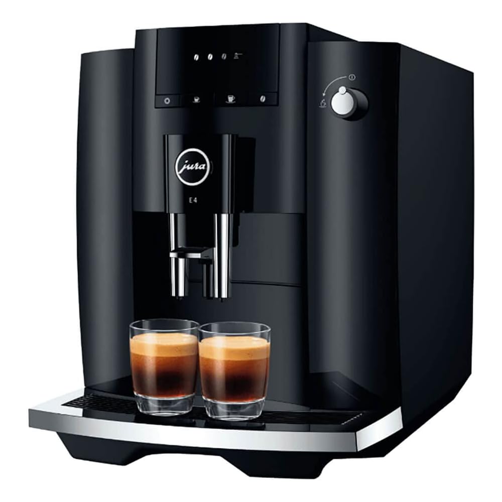 Jura E4 Piano Black Automatic Coffee Machine, 120 volts