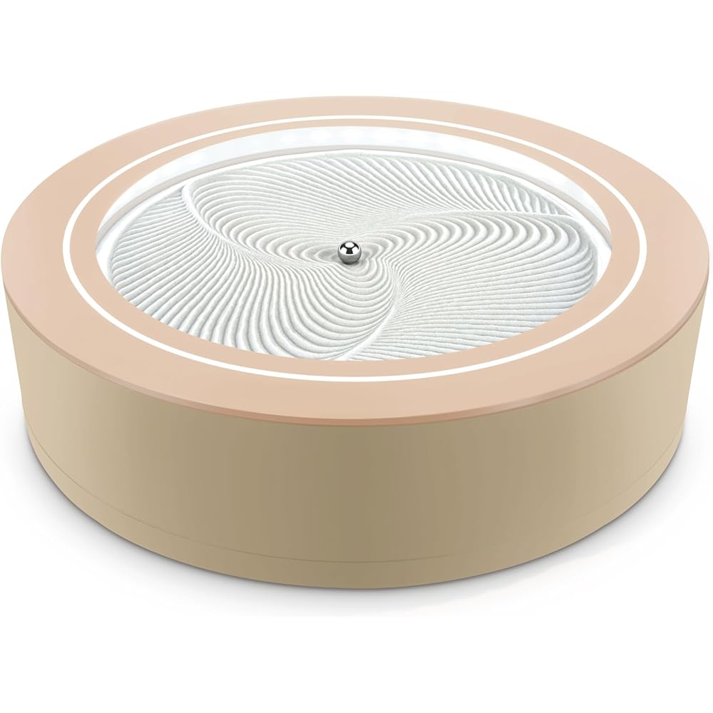 Homedics 11” Drift Sandscape, Compact Size, Zen Garden, Meditation Accessories, Decorative Sandscape, Smart LED Lighting, Wi-Fi Enabled (Nude)