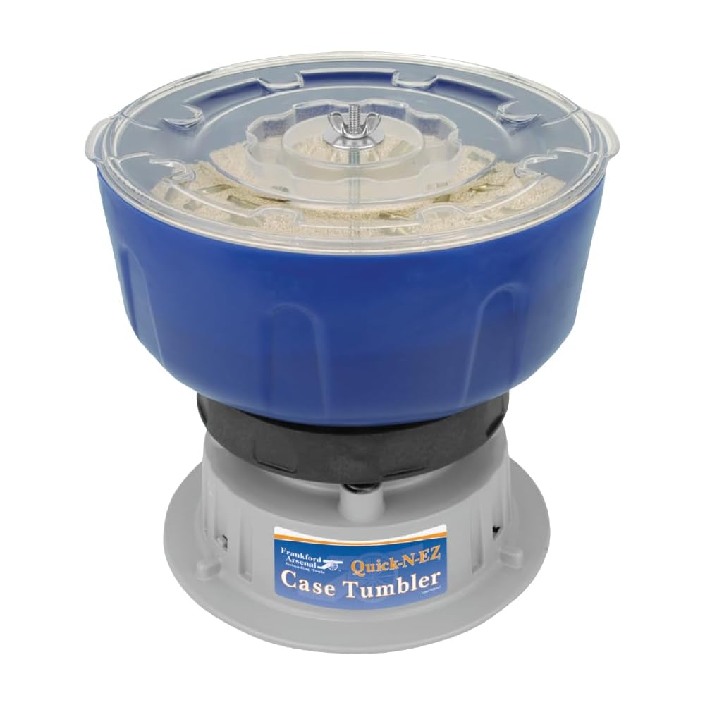 Frankford Arsenal Quick-N-EZ Vibratory Case Tumbler with Clear Viewing Lid and Durable Construction for Reloading, Cleaning and Dry Tumbling Brass Cases