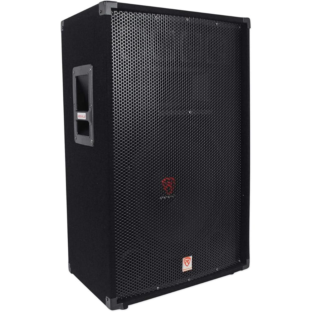Rockville RSG15 1500W 3-Way 8-Ohm Passive PA Speaker, 15" Woofer, 4 Bullet Tweeters, Compression Horn, for DJs and Pro Audio