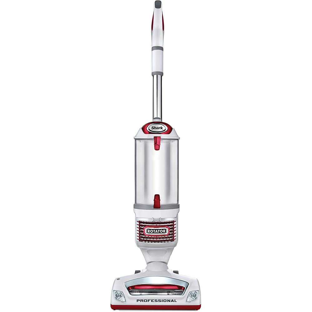 Shark NV501 Rotator Professional Lift-Away Upright Vacuum with HEPA Filter, Swivel Steering, LED Headlights, Wide Upholstery Tool, Dusting Brush &amp; Crevice Tool, White/Red