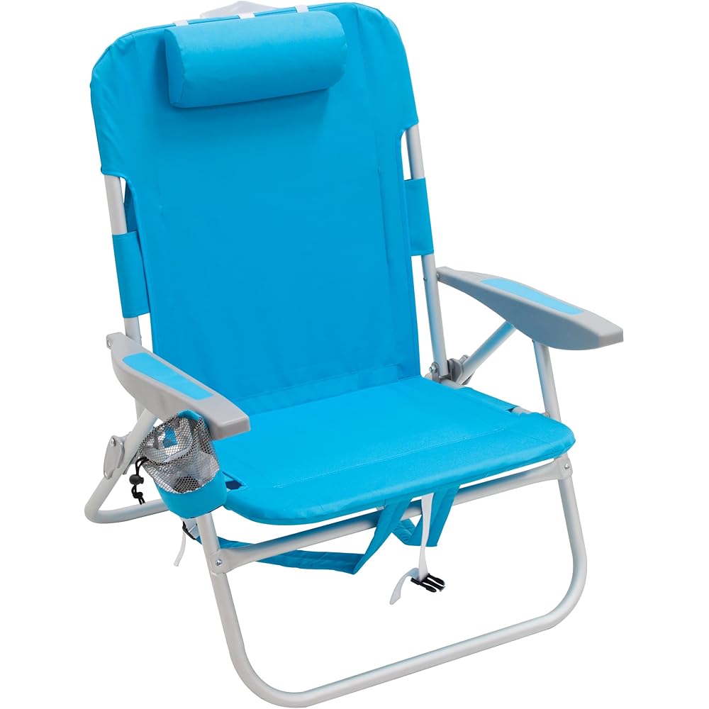RIO beach Big Boy 4-Position 13" High Seat Backpack Beach or Camping Folding Chair, Turquoise