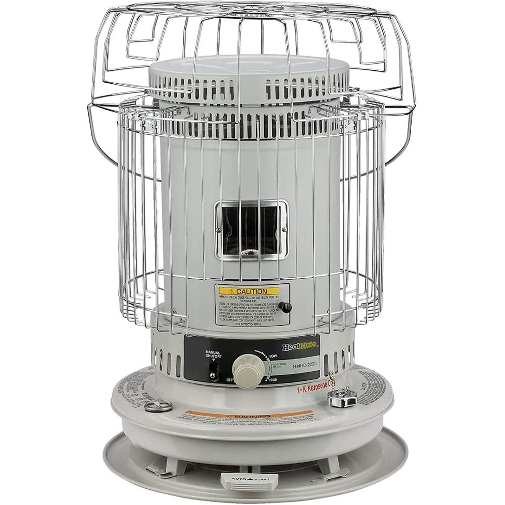 Sengoku Indoor &amp; Outdoor Portable Kerosene Heater, 23,500 BTU, HeatMate, White Cordless Space Heater for Home, Garage, Basement, and Camping