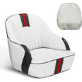PEXMOR Premium Pontoon Boat Seat Captain Bucket Seat with Boat Seat Cover, Waterproof Boat Cabin Captain Chair Stainless Steel Screws Included