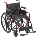 Drive Medical RTLREB18DDA-SF Rebel Lightweight Wheelchair with Swing-Away Footrest, Red