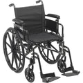 Drive Medical Cruiser X4 Lightweight Dual Axle Wheelchair with Adjustable Detachable Arms, Desk Arms, Swing Away Footrests, 18" Seat, Silver Vein