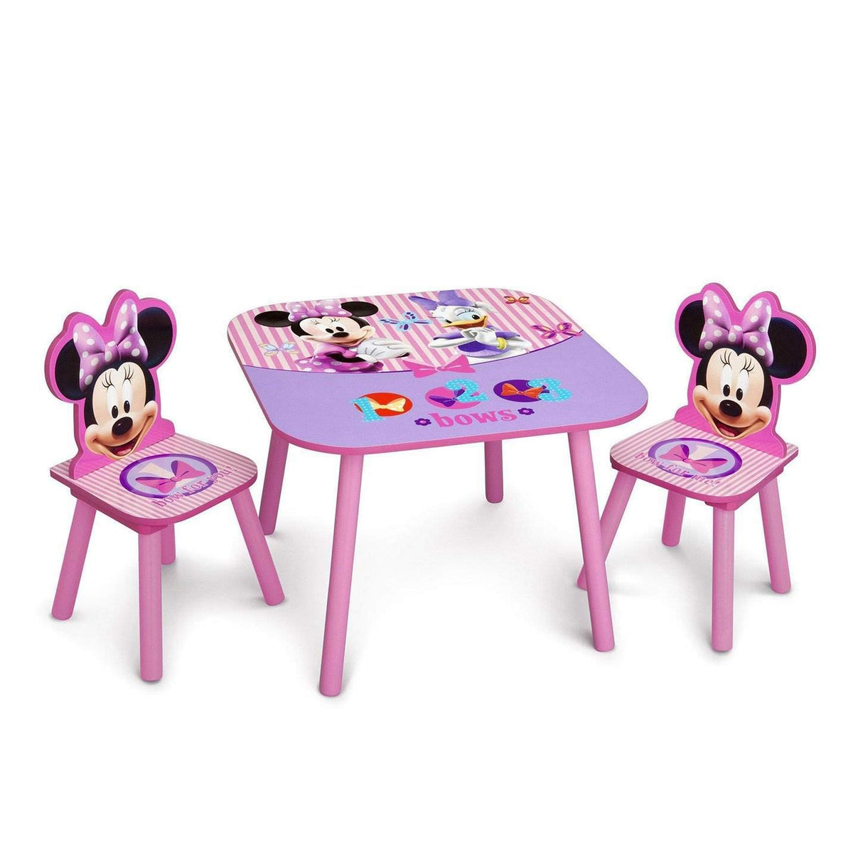 Delta Children Disney Minnie Mouse Kids Table and Chair Set 3Piece Set (2 Chairs Included) Ideal for Arts &amp; Crafts, Snack Time, Homework &amp; More, Pink