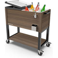 Permasteel 80 Quart Party Cooler, Rolling Ice Chest with Wheels and Handles for Indoor Outdoor Patio