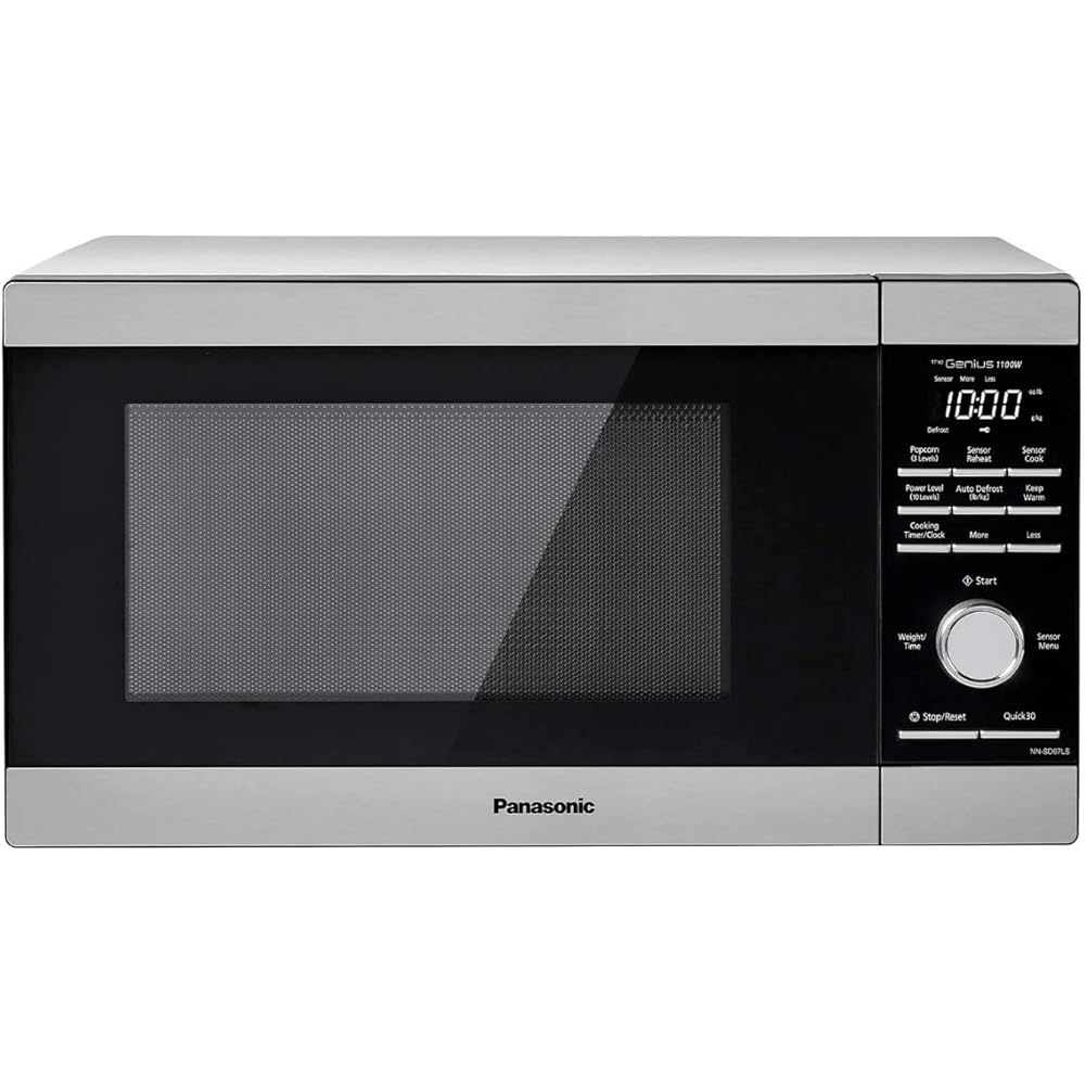 Panasonic NN-SD67LS 1100W with Genius Sensor Cook and Auto Defrost Countertop Microwave Oven, 1.3 cu ft, Stainless Steel