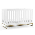 Delta Children Jade 4-in-1 Convertible Crib Greenguard Gold Certified, Bianca White/Bronze