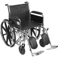 Drive Medical Sentra EC Heavy Duty Bariatric Transport Wheelchair with Detachable Full Arms and Elevating Leg Rests, Black