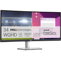 Dell S3423DWC Curved USB-C Monitor 34-Inch WQHD (3440x1440) 100Hz 4Ms 21:9 Display, USB-C Connectivity, 2 x 5w Audio Output, 16.7 Million Colors, Height/Tilt Adjustable Silver