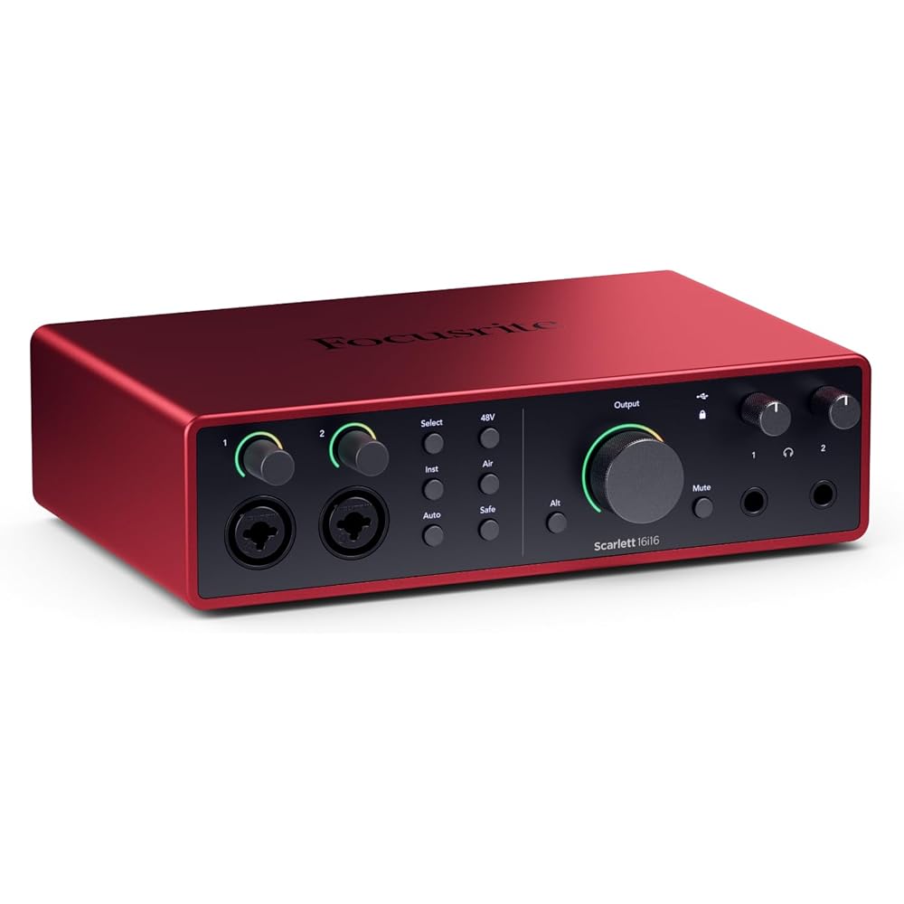 Focusrite Scarlett 16i16 4th Gen USB Audio Interface, for Songwriting, Music Production, Recording, and Podcasting — High-Fidelity, Studio Quality Recording, and All the Software You Need to Record