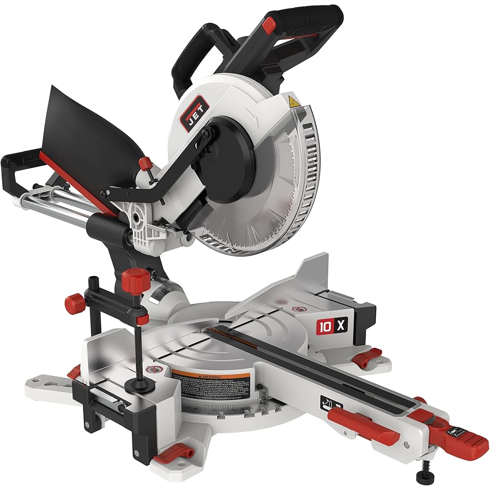 JET 10-Inch Sliding Dual-Bevel Compound Miter Saw, 1Ph 115V (JMS-10X)