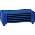 Sprogs Heavy-Duty Stackable Standard Size 52"L Daycare Cots for Kids and Toddlers, Stacking Preschool Classroom Kids Cots for Sleeping, Resting, Naptime, Pack of 6, Blue
