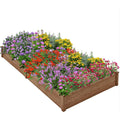 Yaheetech 8×4ft Wooden Horticulture Raised Garden Bed Divisible Elevated Planting Planter Box for Flowers/Vegetables/Herbs in Backyard/Patio Outdoor, 93 x 48 x 10in, Dark Brown